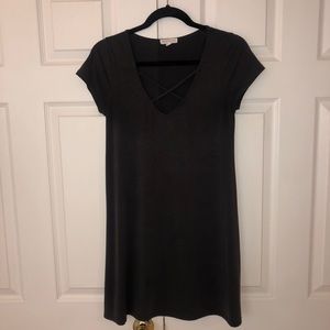 Cross neck t-shirt dress
